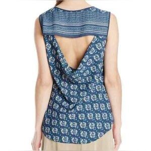 BCBGMAXAZRIA Open Cowl Back Sleeveless Top